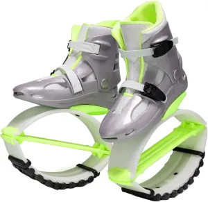 Kangaroo Jumping Shoes Adult Young Fitness Boots Jump Training Bounce Shoes Anti-Slip Moon Shoes 36-44 EU(Silver,XX-Large)