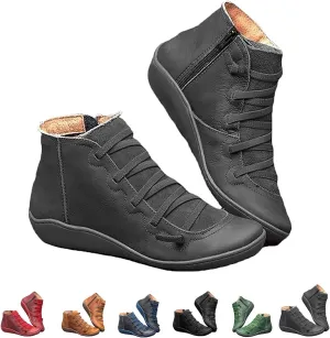 Keilani Women's Vintage Ankle Boots, Keilani Boots, Libiyi Vintage Ankle Boots, Slip on Arch Support Fashion Braided