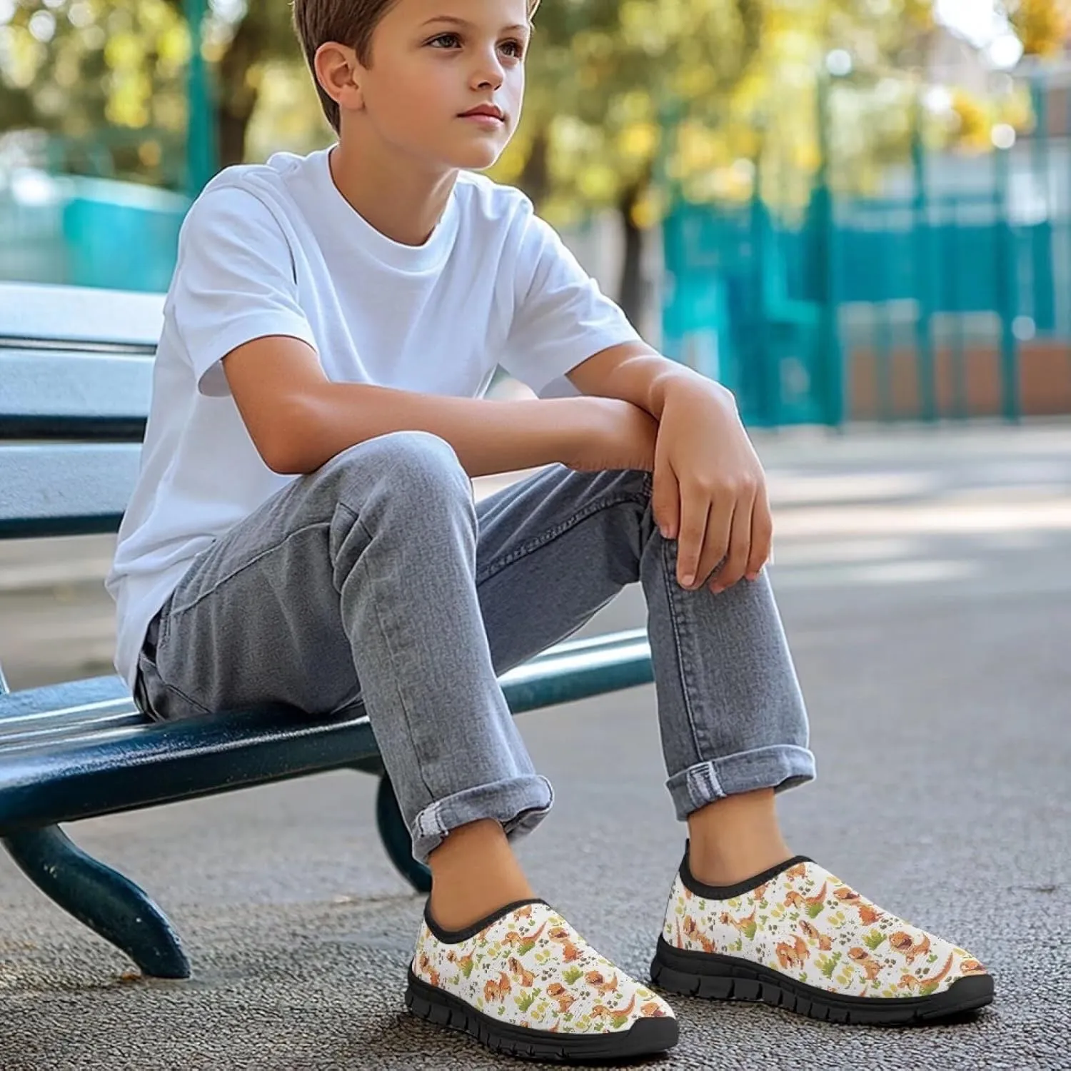 Kids Sneakers for Boys Girls Breathable Mesh Walking Shoes Casual Flats Lightweight Slip on Tennis Shoe