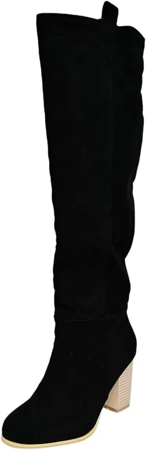 Knee High Boots for Women with Heel Peep Toe Shoes Boots Heel Boots Retro Flat Thigh High Boots for Women