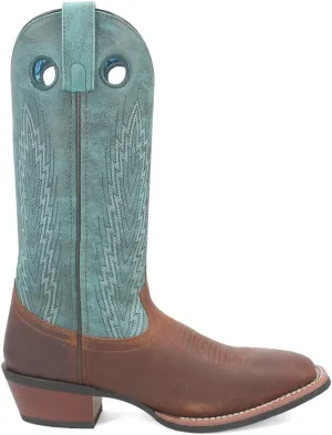 Laredo Womens Sable Embroidered Square Toe Casual Boots Mid Calf Low Heel 1-2" - Blue, Brown
