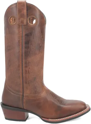 Laredo Womens Sable Embroidered Square Toe Casual Boots Mid Calf Low Heel 1-2" - Blue, Brown