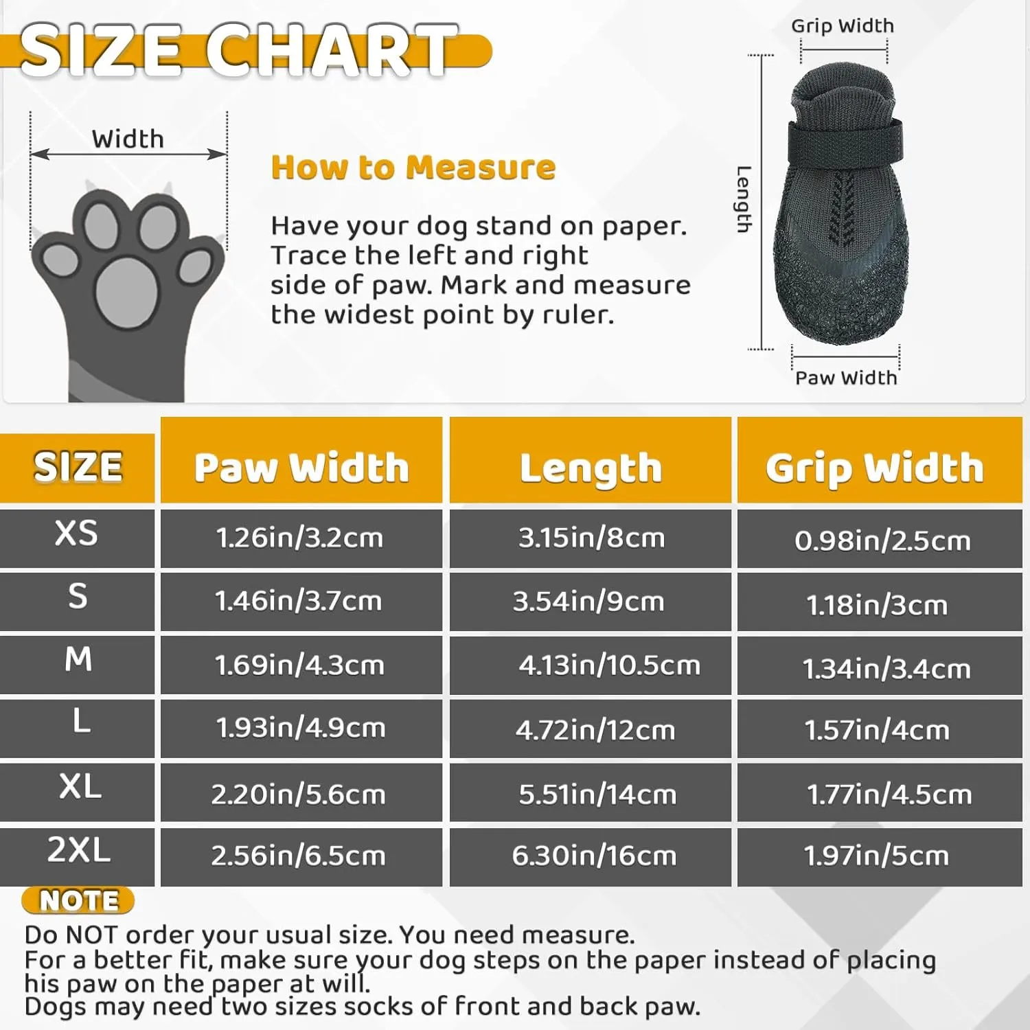 Large Dog Socks - Anti-Slip Grip Socks with Rubber & Fix Straps, Non-Slip Paw Protectors for Indoor/Outdoor Use on Hardwood Floors & Hot Pavement