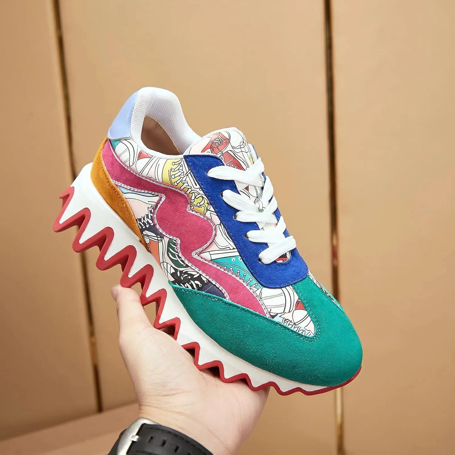 Liliana Alessia-1 Womens Low Top Grooved Sole Sneaker with Contrast Accent Casual Shoe