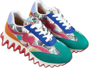 Liliana Alessia-1 Womens Low Top Grooved Sole Sneaker with Contrast Accent Casual Shoe