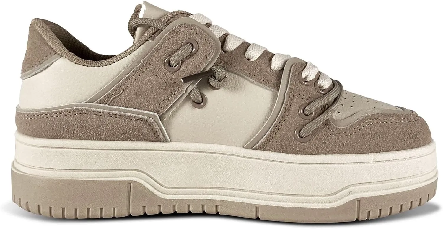 Liliana Women's Low-top Fashion Sneakers, High Platform Comfortable Lace up Casual Shoes Timothy-1