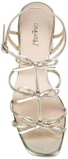Limelight Sunny - Women's Open Square Toe Block Heeled Sandals with Bow Detailing