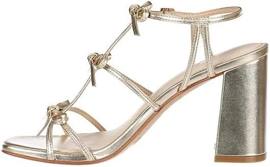 Limelight Sunny - Women's Open Square Toe Block Heeled Sandals with Bow Detailing