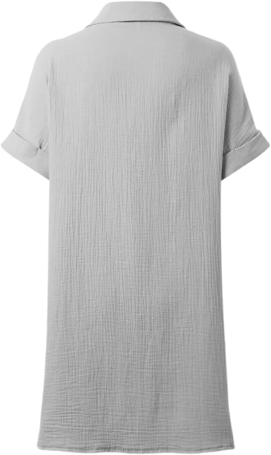 Linen Dresses for Women 2025 V Neck Button Down Shirts Dress Casual Short Sleeve Vacation Beach Tunic Sundress Pockets