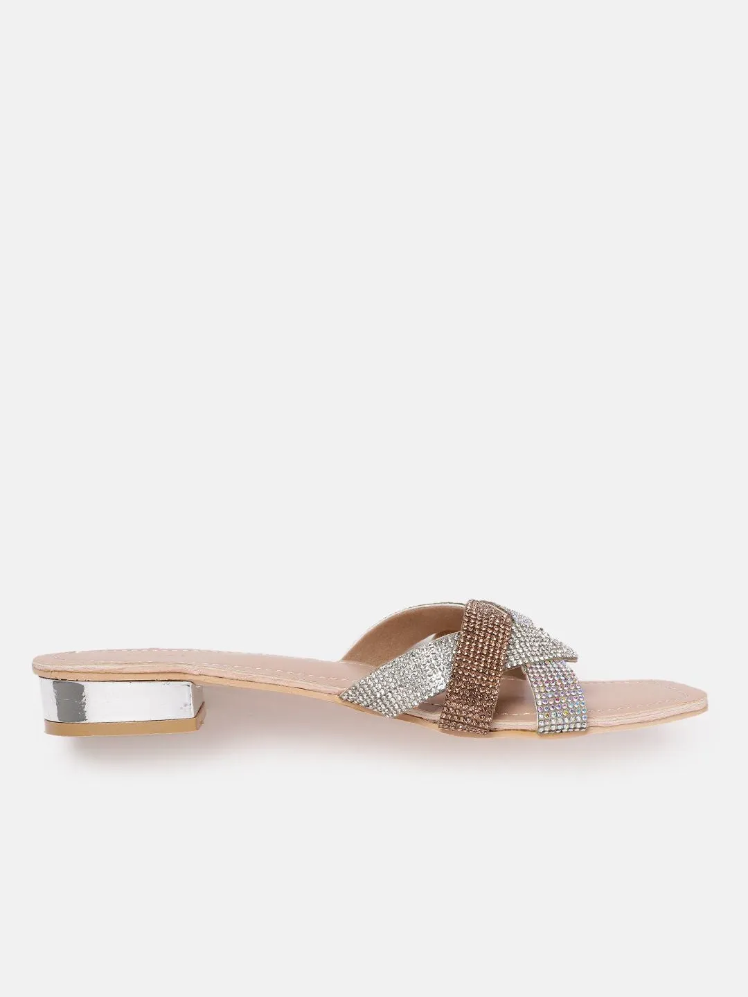 Lino Perros Women Embellished Party Open Toe Flats