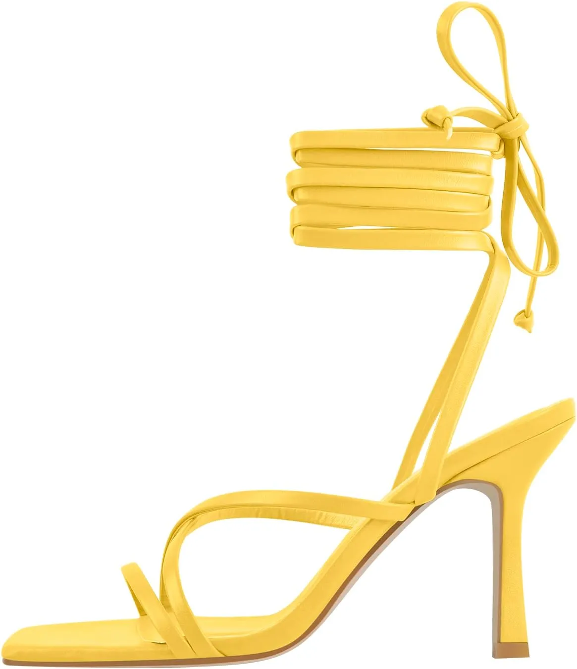 LISHAN Women's Stiletto High Heels Strappy Lace Up Sandals