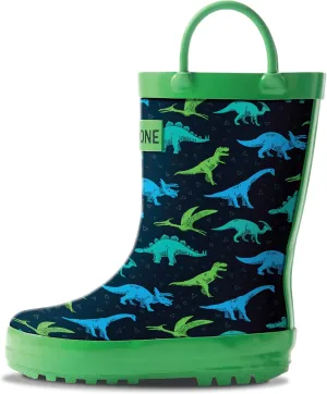 Lone Cone Kids Rain Boots for Girls & Boys – Waterproof Natural Rubber Toddler Rain Boots with Non-Slip Outsole & Easy Pull Handles – Solid, Pattern & Glitter Designs
