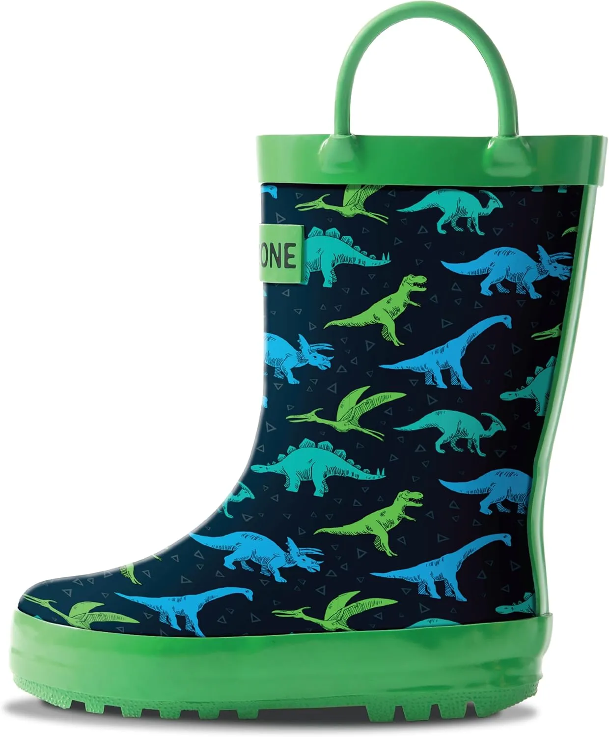 Lone Cone Kids Rain Boots for Girls & Boys – Waterproof Natural Rubber Toddler Rain Boots with Non-Slip Outsole & Easy Pull Handles – Solid, Pattern & Glitter Designs
