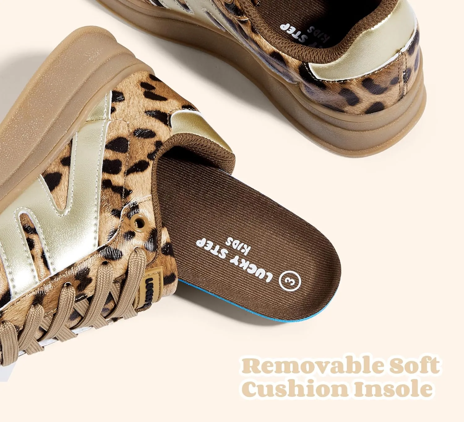 LUCKY STEP Boys Girls Platform Sneakers Fashion Casual Non Slip Walking Shoes Classic Retro Tennis Sneaker for Big Kids