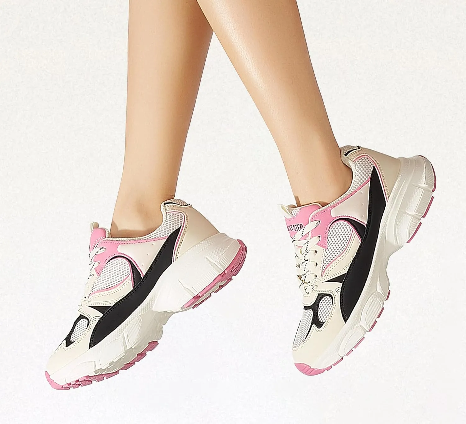 LUCKY STEP Women's Running Shoe Platform Chunky Walking Sneakers Breathable Mesh Comfy Lightweight Fashion Casual Tennis Dad Shoes