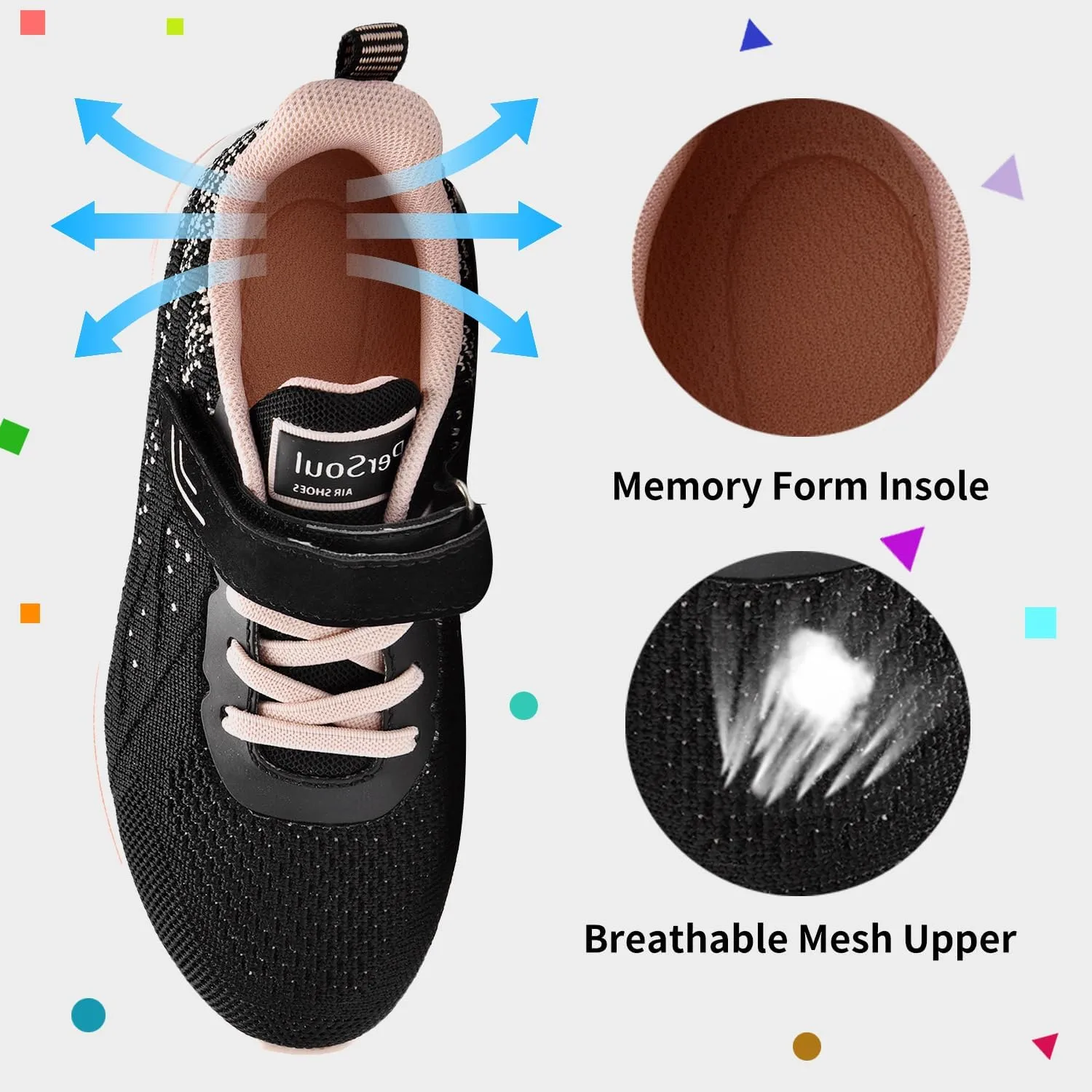 MEHOTO Kid Air Tennis Running Shoes, Athletic Walking Jogging Sport Lightweight Breathable Sneakers for Boys Girls