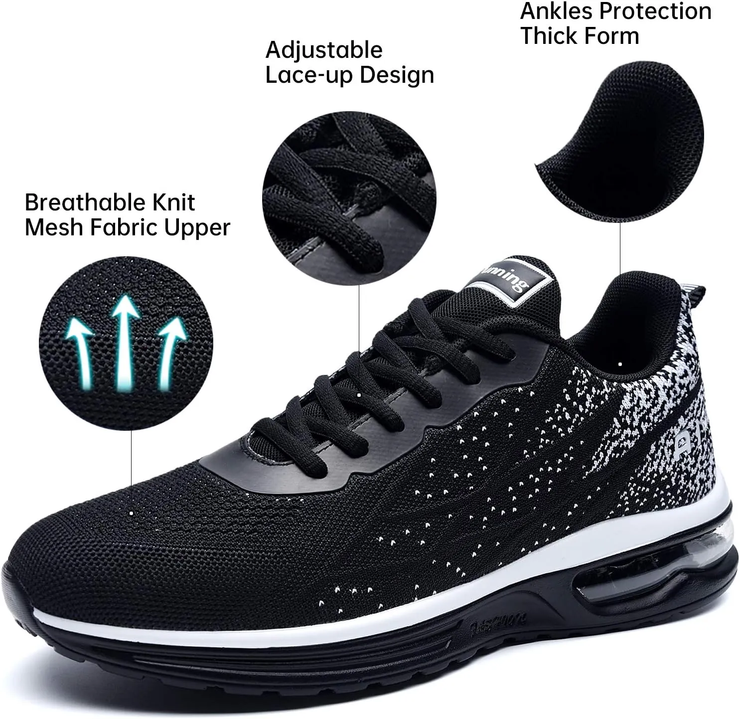MEHOTO Mens Air Running Sneakers, Men Sport Jogging Fitness Gym Walking Lightweight Athletic Shoes