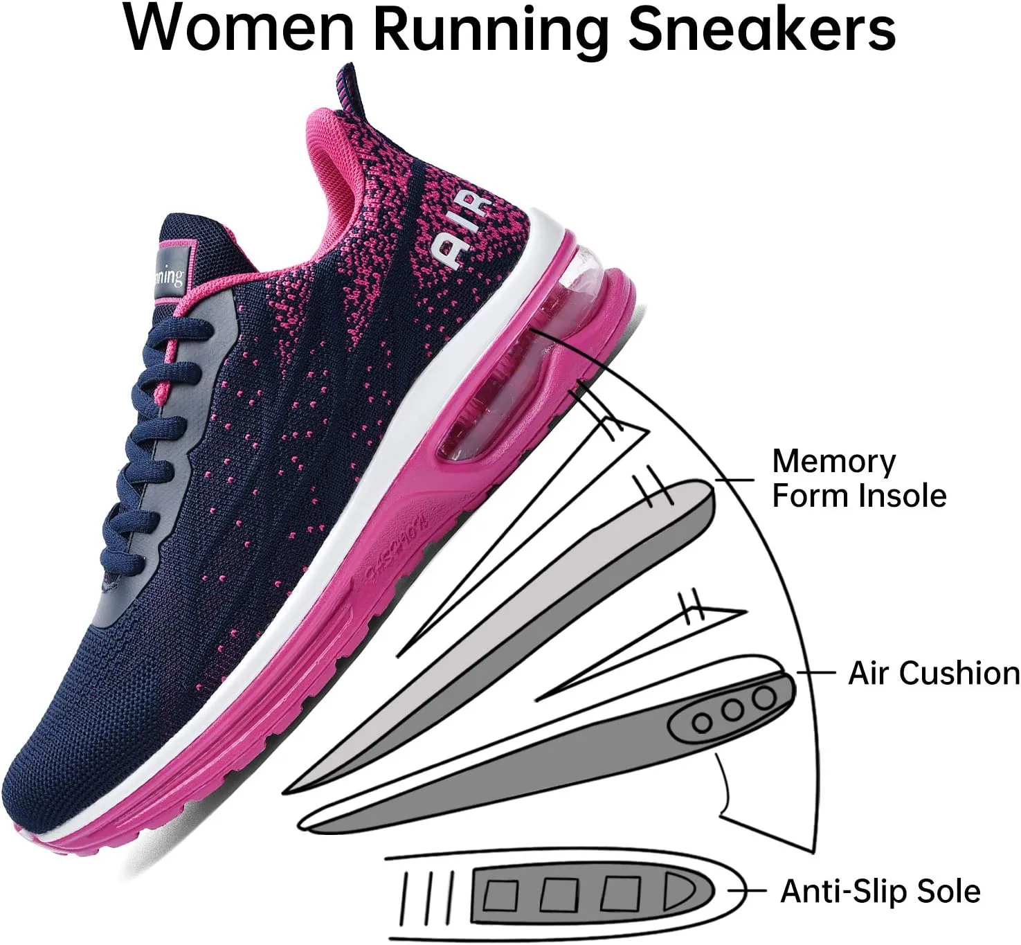 MEHOTO Womens Fashion Tennis Walking Shoes Sport Air Fitness Gym Jogging Running Sneakers