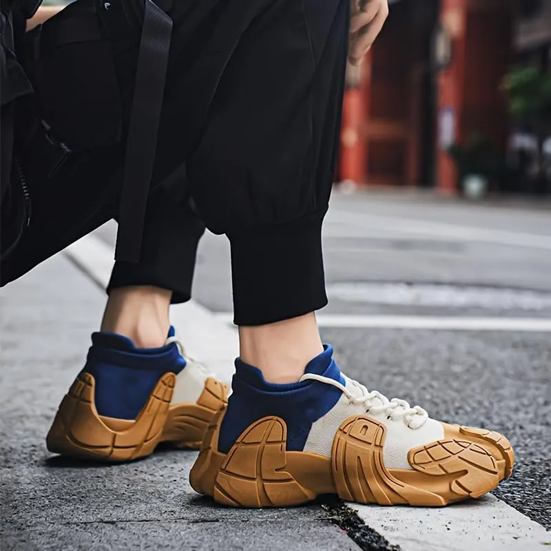 Men's Fashion Sneakers - Breathable, Lace-Up Casual Shoes with Striped Design for All Seasons