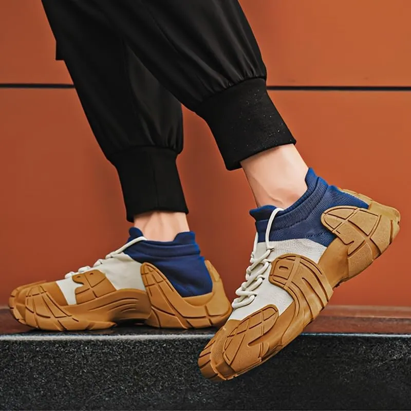 Men's Fashion Sneakers - Breathable, Lace-Up Casual Shoes with Striped Design for All Seasons