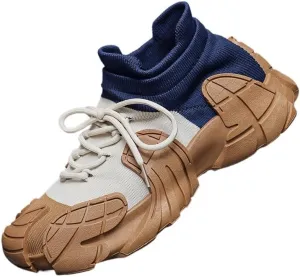 Men's Fashion Sneakers - Breathable, Lace-Up Casual Shoes with Striped Design for All Seasons