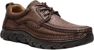 Mens Hiking Shoes Loafers Leather Causal Work Shoes Outdoor Comfortable Walking Shoes Business Shoes