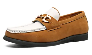 Men's Horsebit Suede Embellished Leather Loafers
