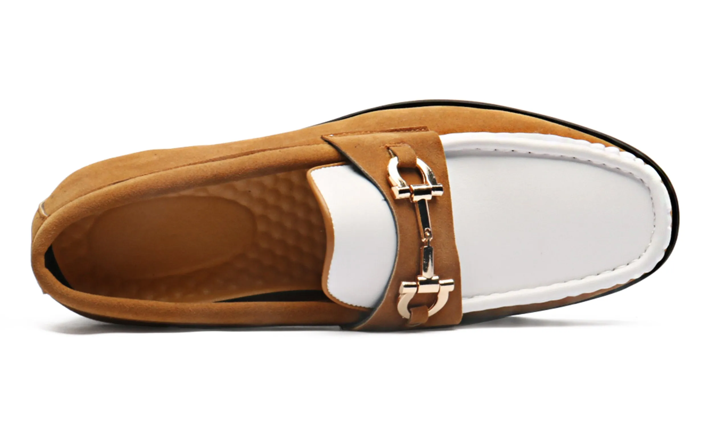 Men's Horsebit Suede Embellished Leather Loafers