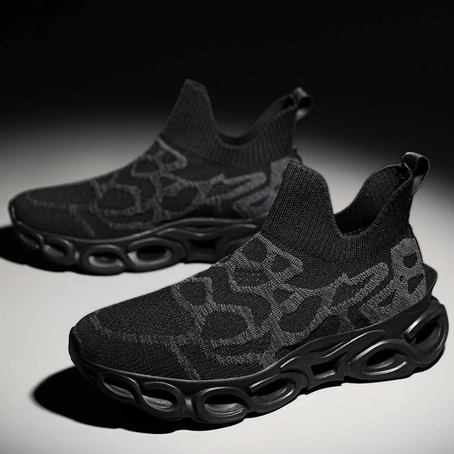 Men's Mens Womens Slip on Loafers Walking Tennis Shoes Laceless Jogging Blade Sneakers Breathable Lightweight