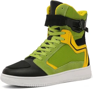 Mens Motorcycle Boots Anti-Slip with Zipper Leather Street Riding Shoes Breathable Protective Reinforced with Ankle Support, Anti-Slip Sole, Gear Pad Racing Shoes