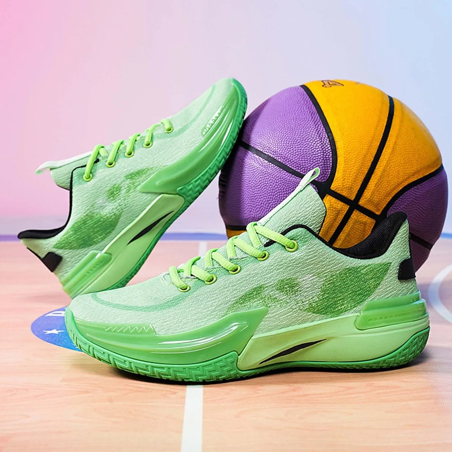 Men's Professional Basketball Shoes Breathable Mesh Sneakers Indoor and Outdoor Non-Slip Training Running Shoes Women's Fashion Sports Tennis Basketball Shoes
