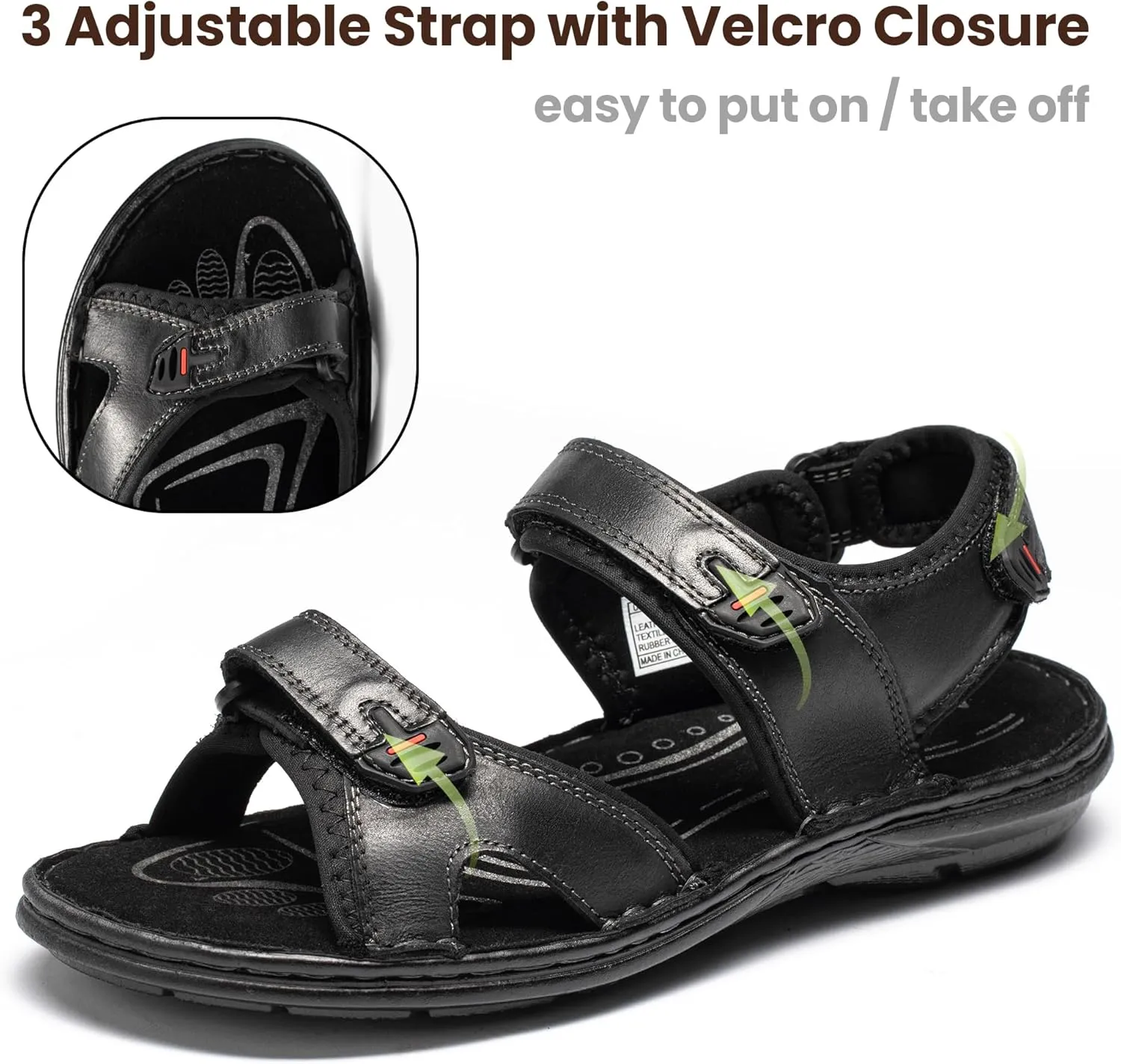 Men's Sandals Non-slip Water Sandals Comfortable Sport Sandals Open Toe Casual Beach Sandals
