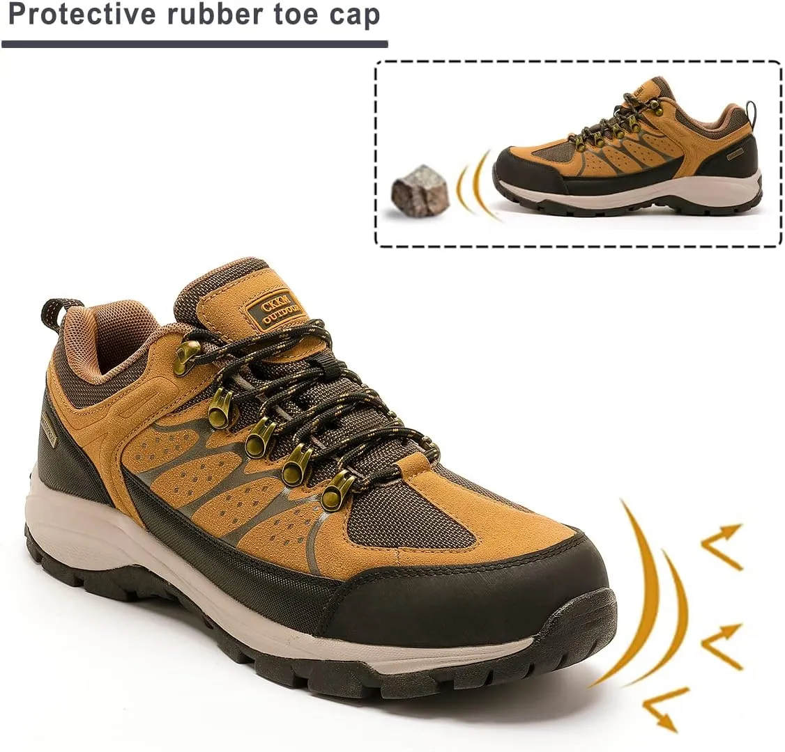 Men's Waterproof Hiking Shoes Lightweight Non-Slip Low-Cut Trekking Hiking Sneakers Outdoor Backpacking Camping Climbing Shoes