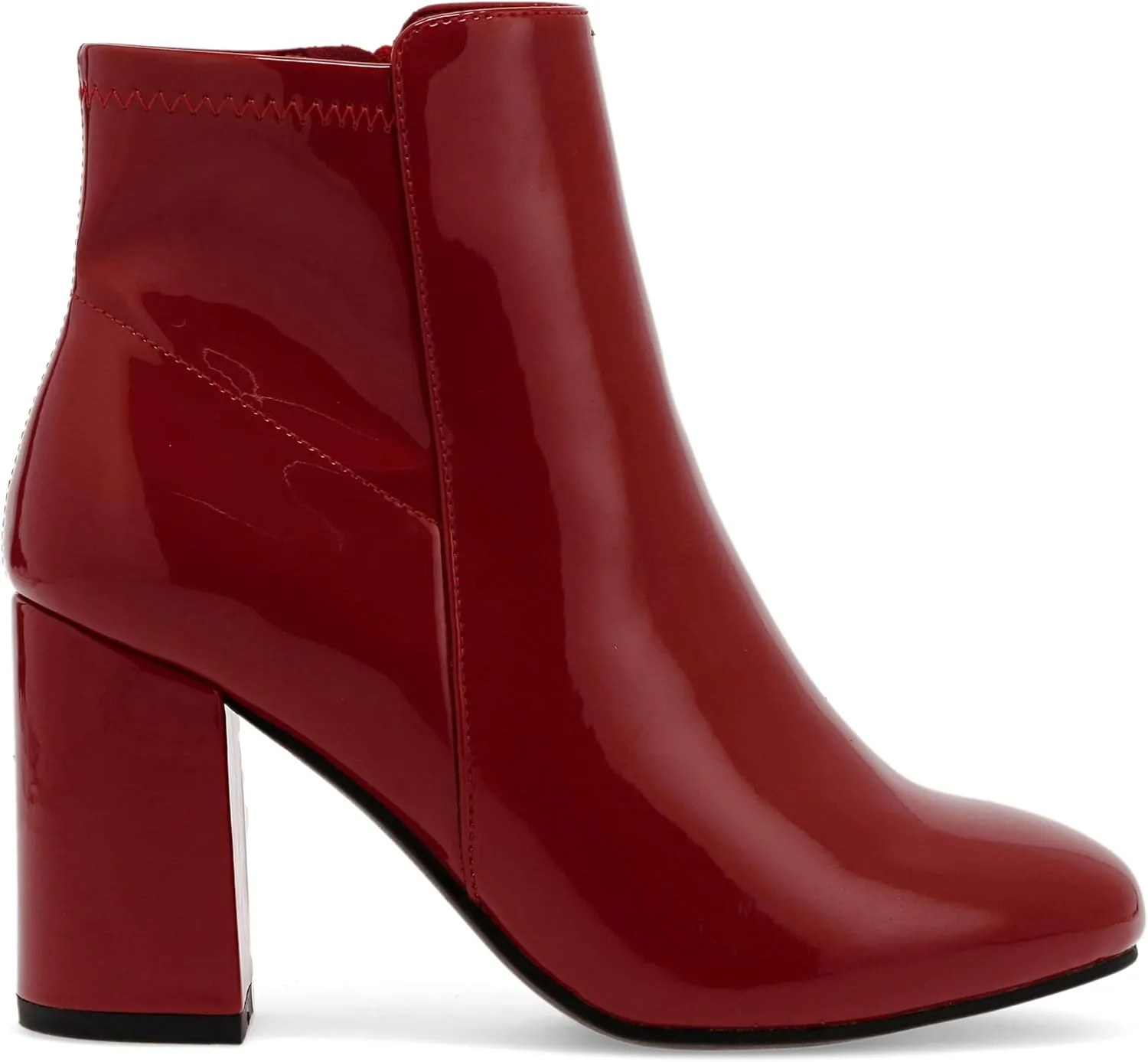 MIA Shoes Carla Womens Vegan Leather Ankle Boots with Heel