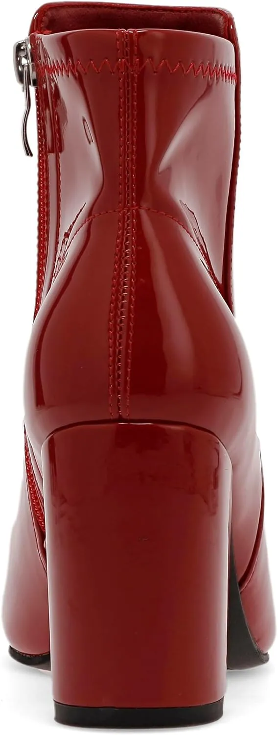 MIA Shoes Carla Womens Vegan Leather Ankle Boots with Heel