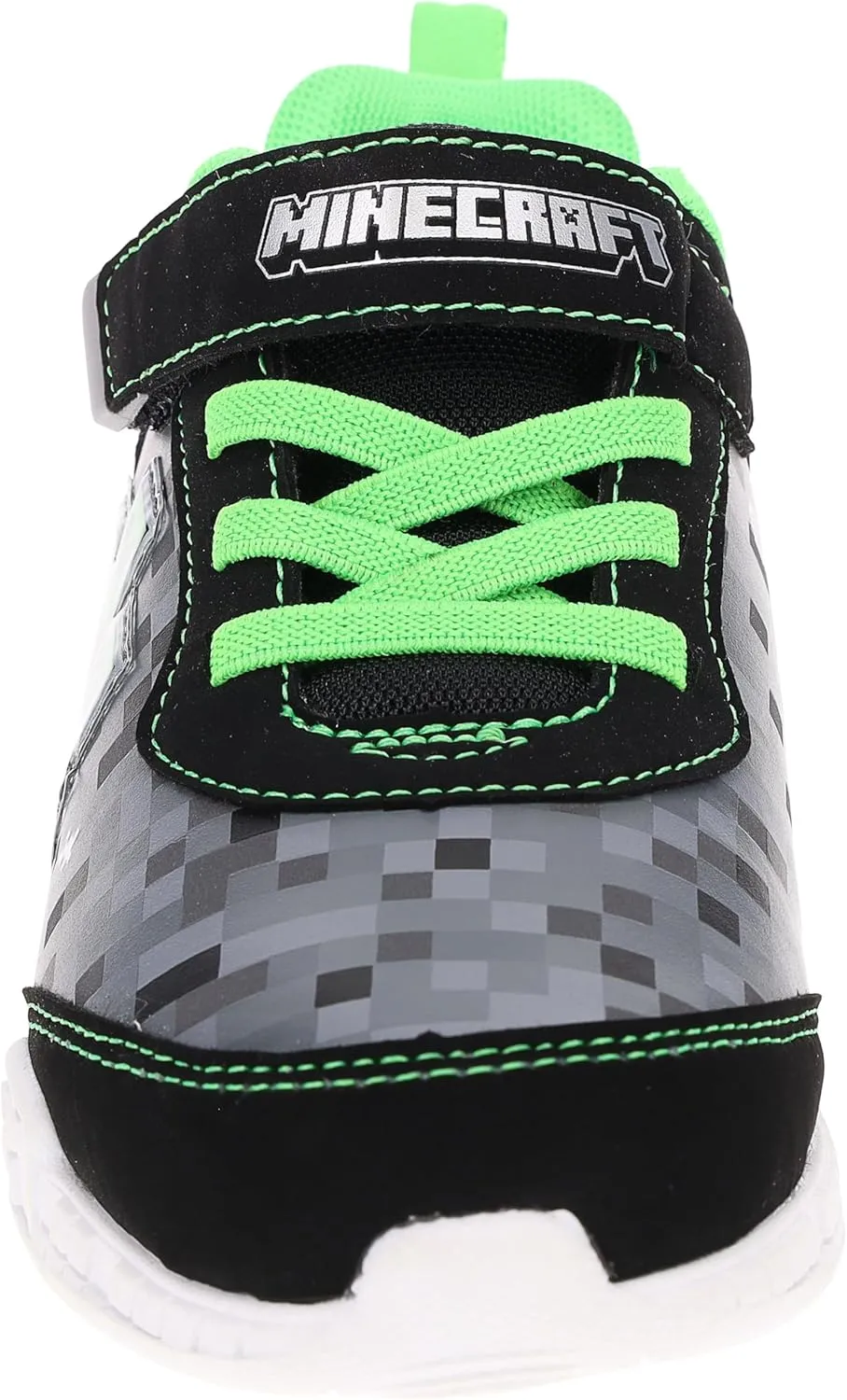 Minecraft Official Light Up Shoes for Boys, High-Top Sneakers for Little Kid/Big Kid, Navy/Green