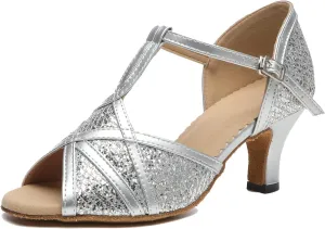 Minishion T-Strap Dance Shoes for Women Comfortable Party Sandals