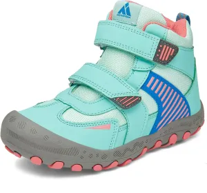 Mishansha Unisex-Child Outdoor Ankle Hiking Boots Boys Girls Trekking Walking Shoes with Hook and Loop