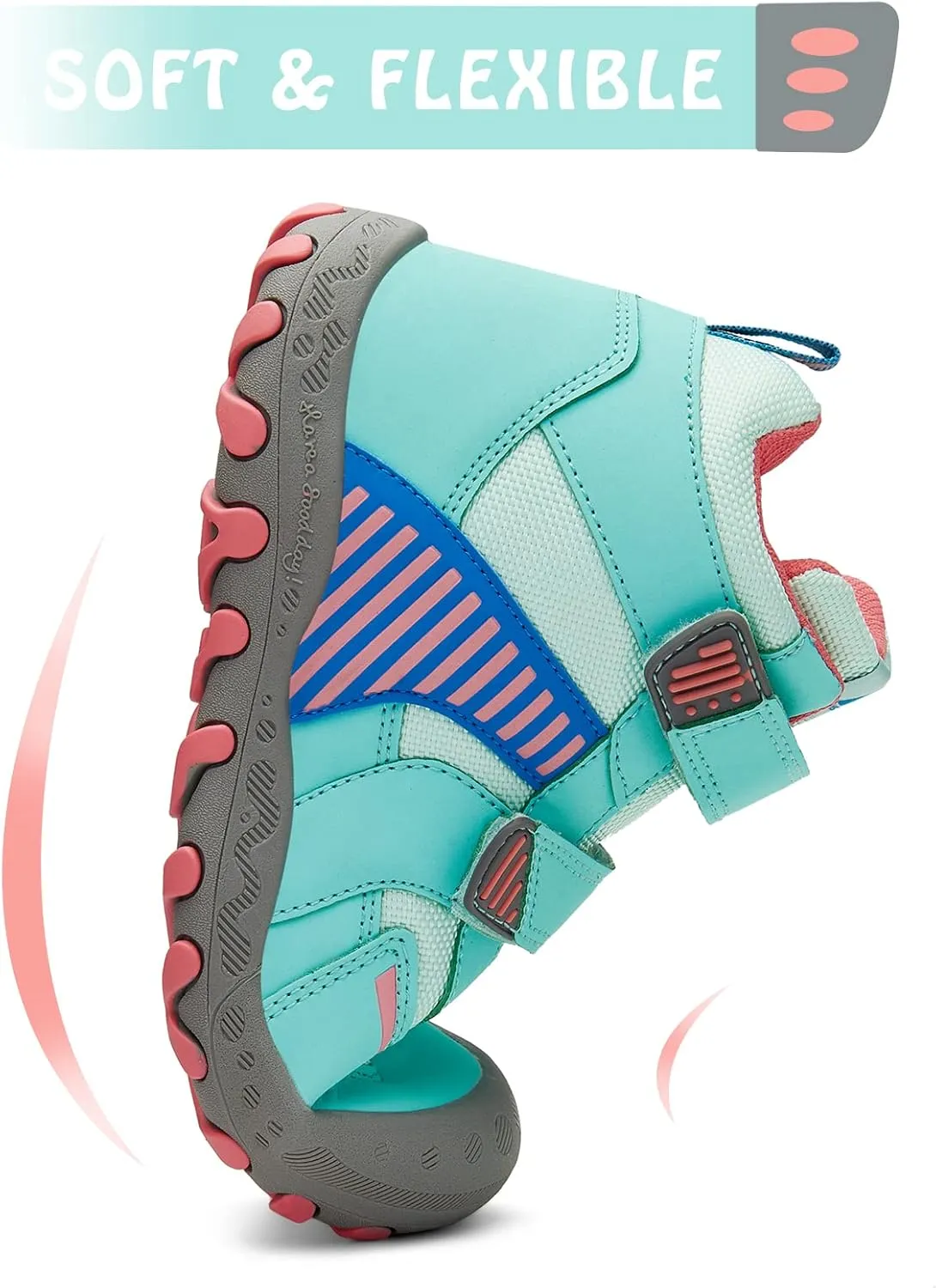 Mishansha Unisex-Child Outdoor Ankle Hiking Boots Boys Girls Trekking Walking Shoes with Hook and Loop