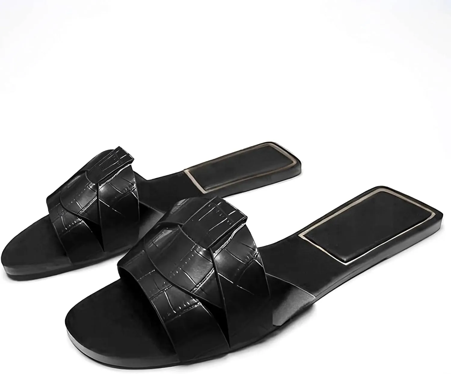 MissHeel Braided Soft Padded Sandals Single Band Flats