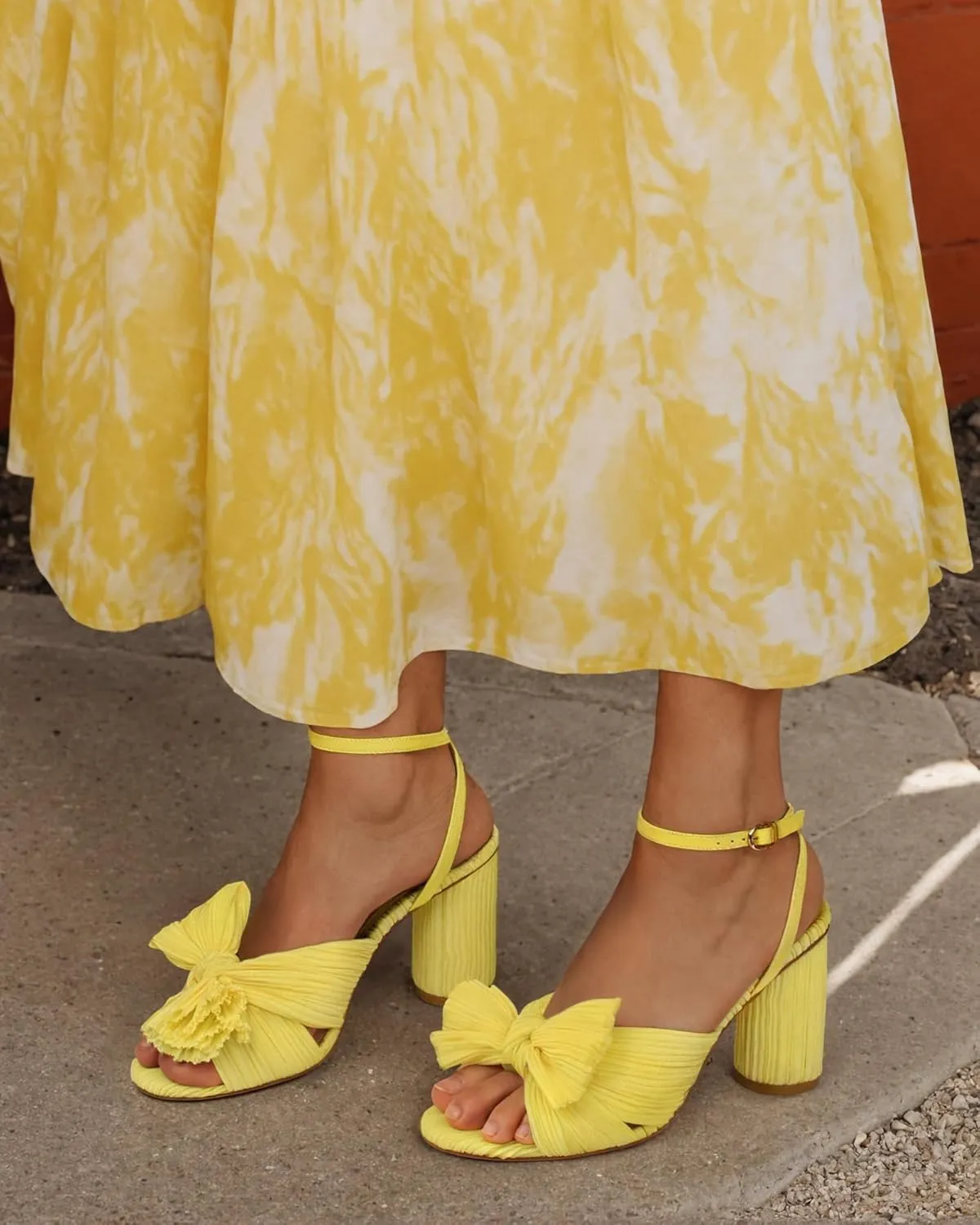 MUCCCUTE Women's Bow Knot Heeled Sandals Ankle Buckle Strap Chunky Heeled Open-toe Comfortable Wedding Party Fashion Heeled