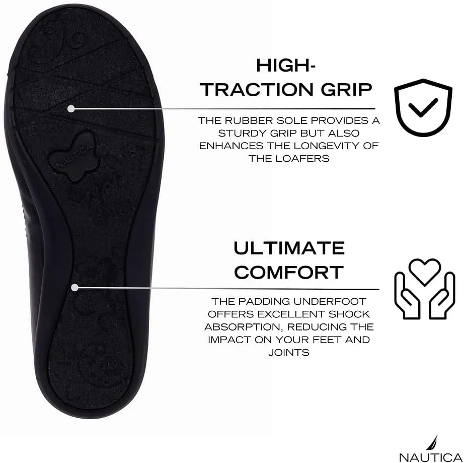 Nautica Girls' Dress Slip On Ballerina Flats – Mary Jane Ballet Fashion Shoes for Toddlers, Little Kids, and Big Kids – Lightweight & Comfortable