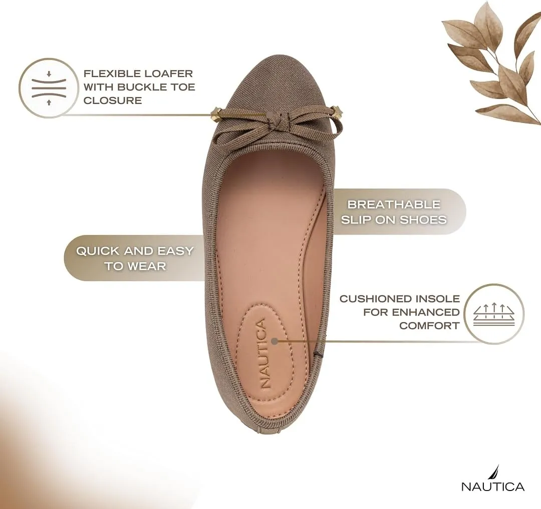 Nautica Girls' Dress Slip On Ballerina Flats – Mary Jane Ballet Fashion Shoes for Toddlers, Little Kids, and Big Kids – Lightweight & Comfortable