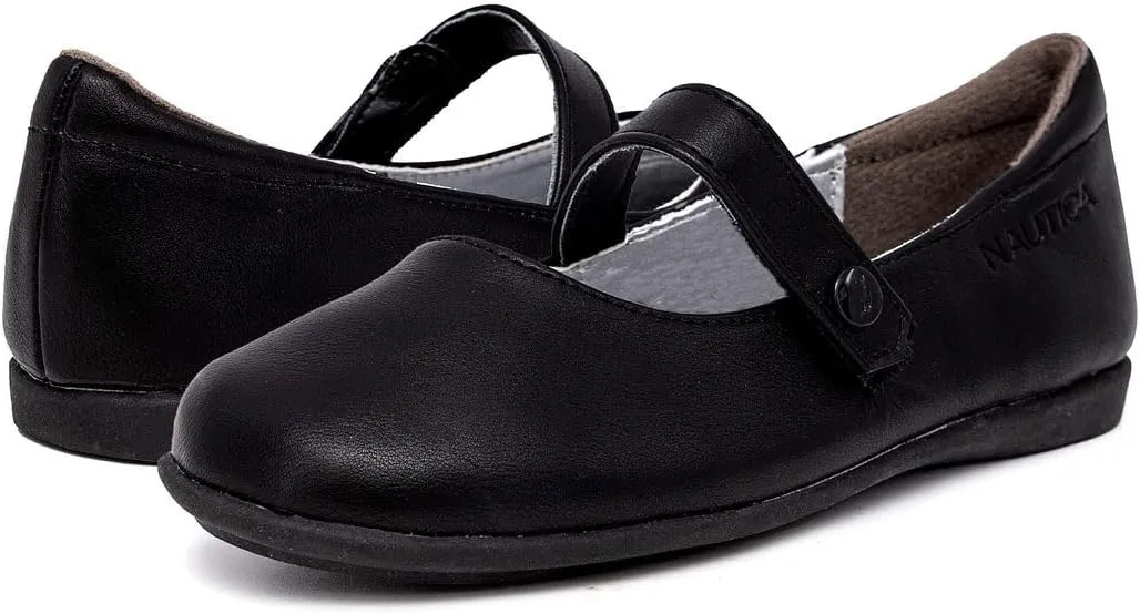 Nautica Girls' Dress Slip On Ballerina Flats – Mary Jane Ballet Fashion Shoes for Toddlers, Little Kids, and Big Kids – Lightweight & Comfortable