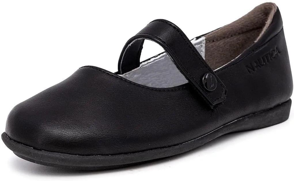 Nautica Girls' Dress Slip On Ballerina Flats – Mary Jane Ballet Fashion Shoes for Toddlers, Little Kids, and Big Kids – Lightweight & Comfortable