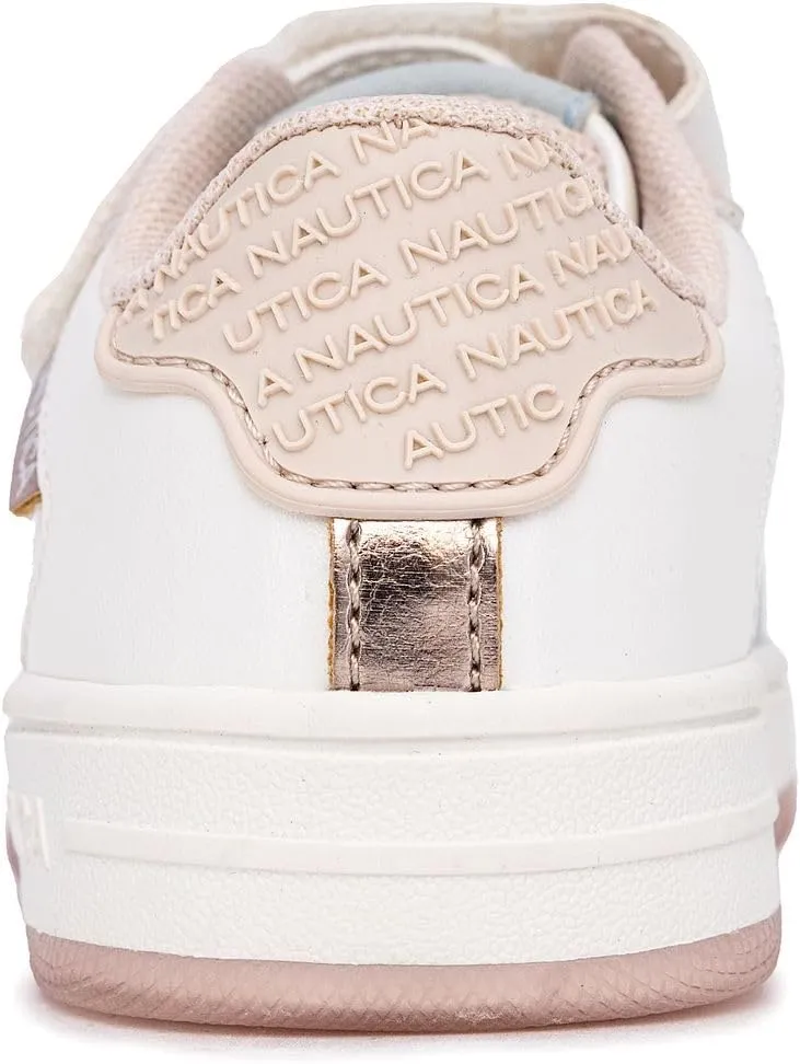Nautica Kids Girls Sneakers with Adjustable Strap and Bungee Straps | Comfortable Casual Shoes (Toddler/Little Kid)