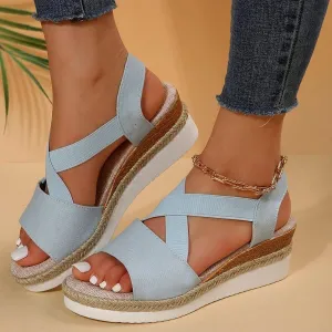 Navy Blue Sandals for Women 2025 Orthopedic Wedge Open Toe Shoes for Women Casual Summer Comfortable Boho Beach Slippers Comfortable Outdoor Shoes