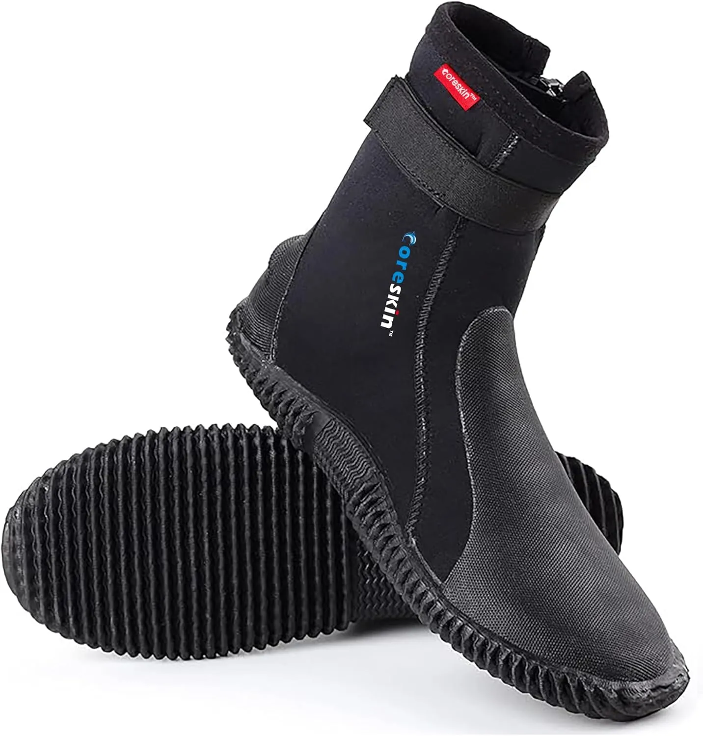 Neoprene Dive Boots Zippered Premium 3mm with Anti-Slip Sole for Water Sports