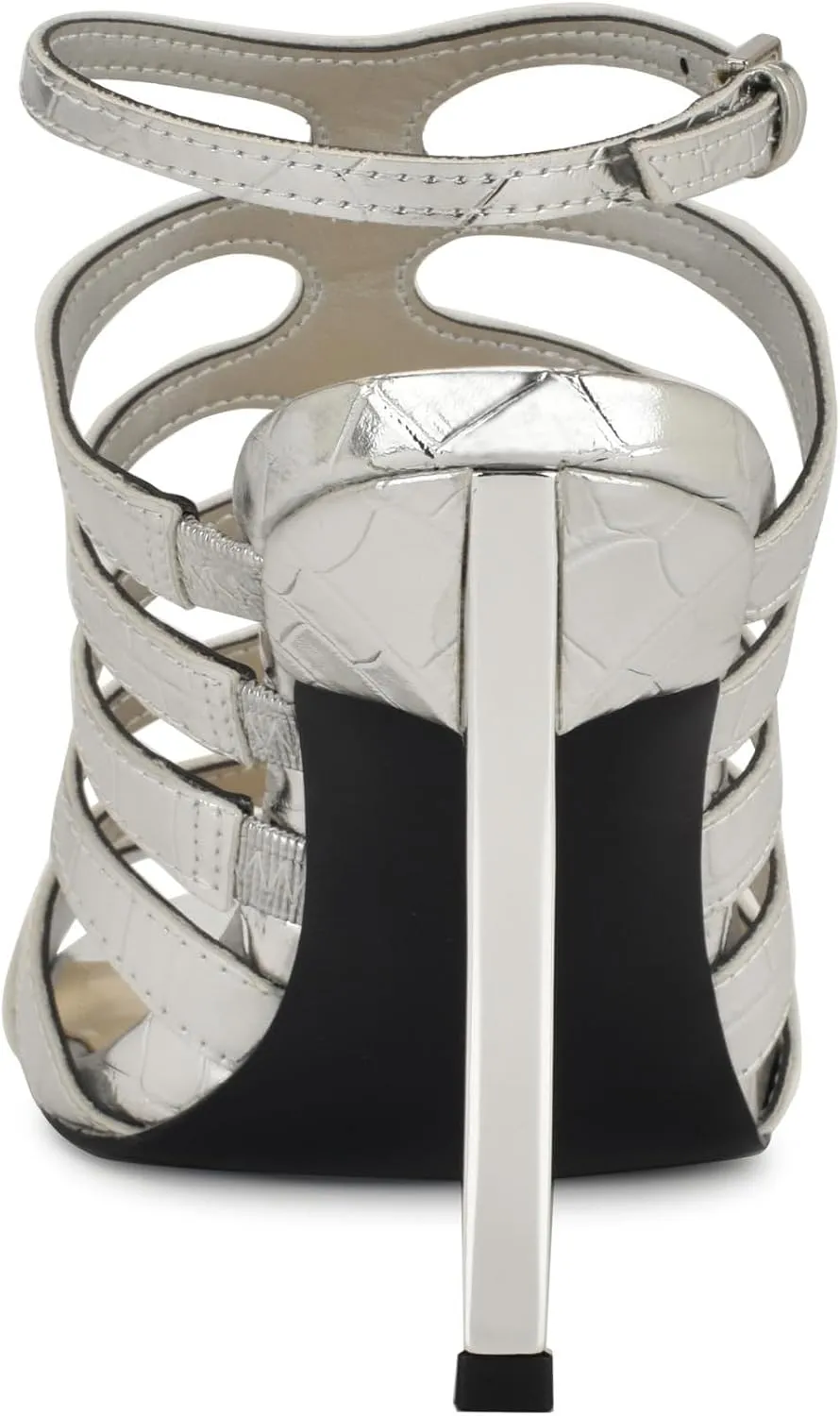 Nine West Women's Saleen3 Silver/Ys Metallic Patent Croc M