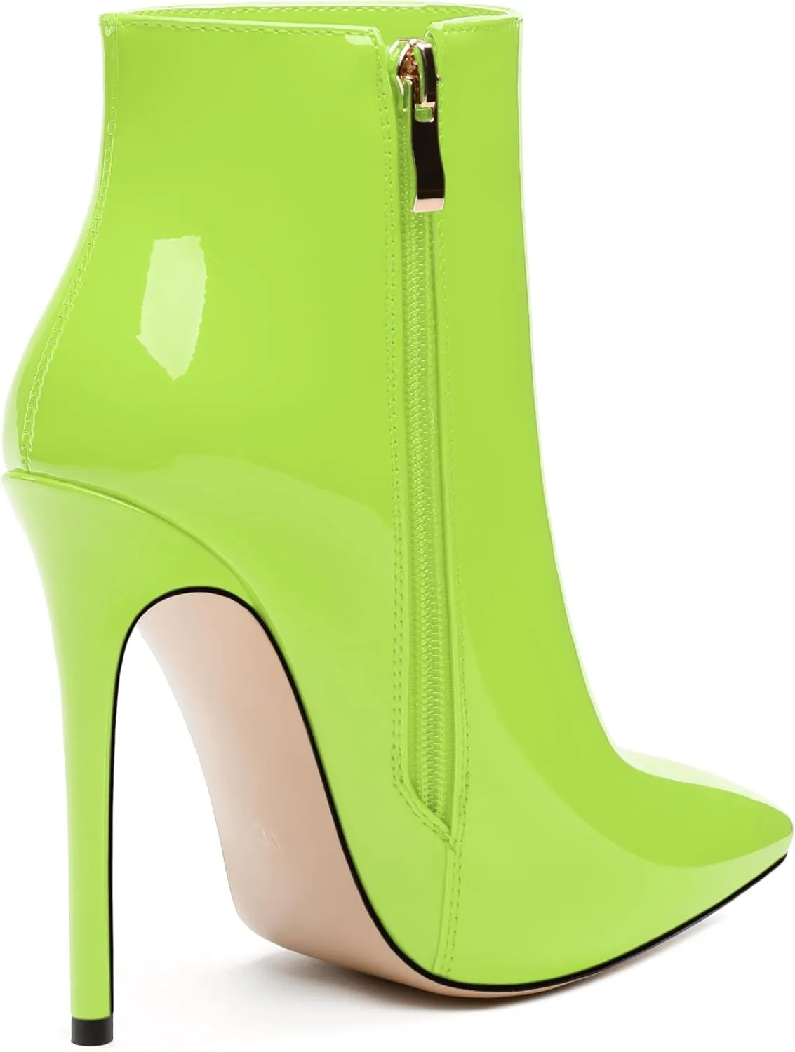 NUMALEO Womens High Heel Ankle Boots Sexy Pointed Toe Stiletto Boots with Zipper 4 inch Fashion Ankle Booties Dress Evening Party Boots Shoes